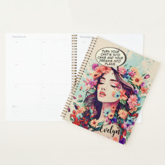 Mooie vintage popart 'Maak dromen tot plannen' Planner