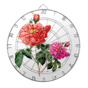 mooie vintage rode en roze roos bloemen dartbord