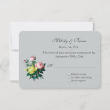 mooie vintage roze en gele roos bloemen RSVP