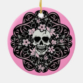Mooie Vintage Schedel Keramisch Ornament (Achterkant)