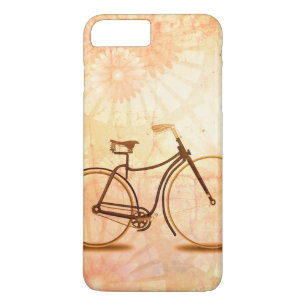 Mooie vintage sepia fiets perzik bloemen iPhone 8/7 plus hoesje