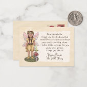 Mooie Vintage Tandfee Brief Eerste Tandje Notitiekaartje (Voorkant / Achterkant in situ)