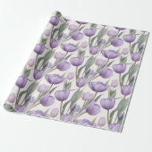 Mooie Vintage Tulp Boeket Inpakpapier (Uitgerold)