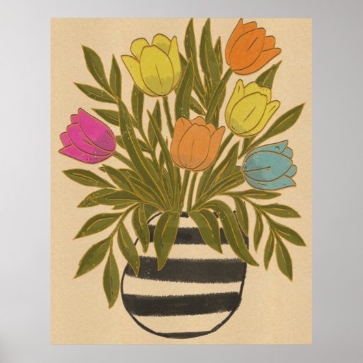 Mooie Vintage Tulpen Poster (Voorkant)