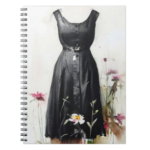 Mooie vintage Victoriaanse zwarte en witte iconisc Notitieboek