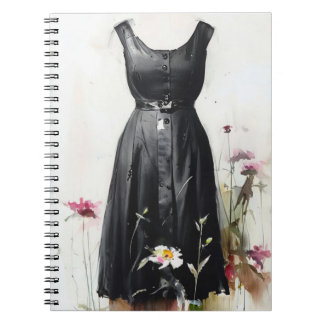 Mooie vintage Victoriaanse zwarte en witte iconisc Notitieboek