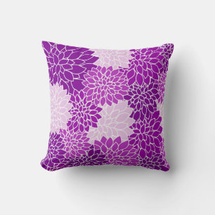 Mooie Vintage Violet Dahlias Pattern Pillow Kussen