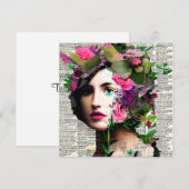 Mooie Vintage Vrouw Papier Collage Kunst (Voorkant / Achterkant)