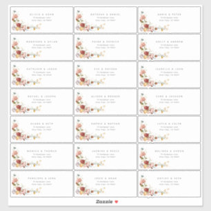 Mooie Vintage Waterverf Bloem Gastadres Sticker