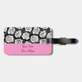 Mooie vintage zwarte en witte rozen bagagelabel (Achterkant horizontaal)