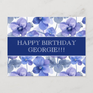 Mooie Violas Bloemen Gelukkige Verjaardag Briefkaart