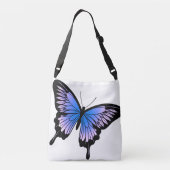 Mooie Violet Butterfly Cross Body Canvas tas (Achterkant)