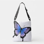 Mooie Violet Butterfly Cross Body Canvas tas (Voorkant)