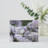 Mooie Violet Flowers bruiloft Save the Date Aankondigingskaart (Staand voorkant)