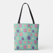 Mooie Violet Roze Gele Bloemen met naam Tote Bag (Achterkant)