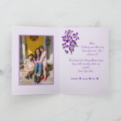 Mooie Violets Floral Moederdag Foto Kaart (Binnen)