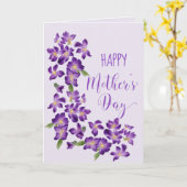 Mooie Violets Floral Moederdag Foto Kaart (Gele Bloem)