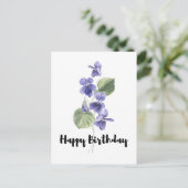 Mooie violette boeket Gelukkige Verjaardag Briefkaart (Staand voorkant)