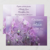 Mooie violette orchideeën bloem bruiloft kaart (Voorkant / Achterkant)