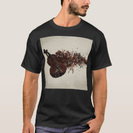 Mooie viool met muziekmotieven t-shirt