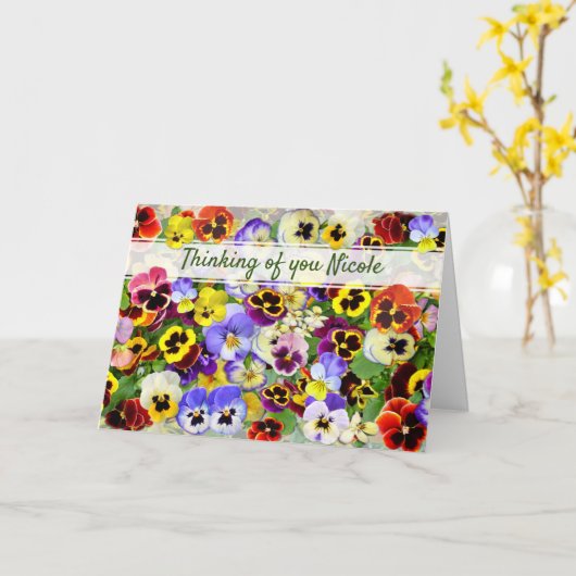 Mooie Viooltjes Beterschap Gewenst Kaart (Gele Bloem)