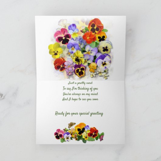 Mooie viooltjes beterschapswensen kaart (Binnen)