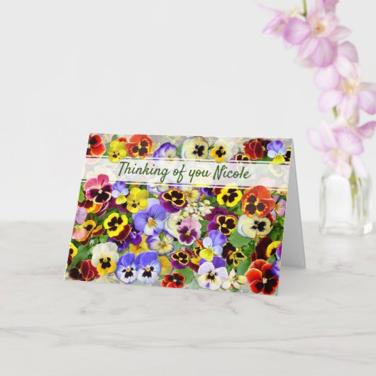 Mooie viooltjes beterschapswensen kaart (Orchidee)