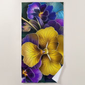 Mooie viooltjes kunst strandlaken (Voorkant)