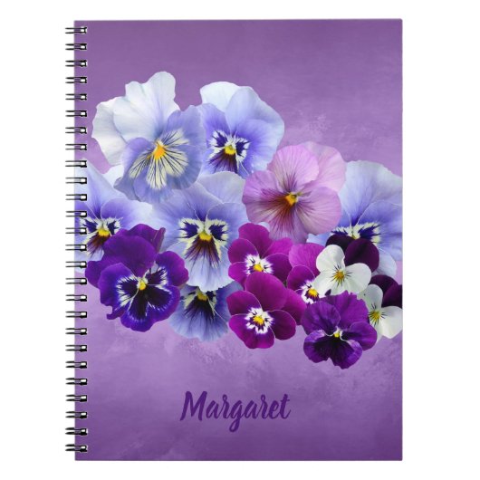 Mooie Viooltjes Persoonlijk Bloem Notitieboek (Voorkant)