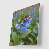 Mooie Virginia Bluebells Vierkante Klok (Hoek)