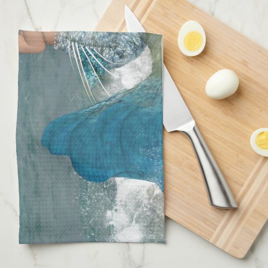 Mooie vis van het Zee Theedoek (Quarter Fold)