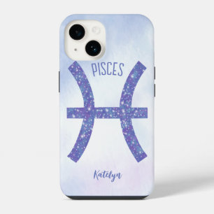 Mooie Vissen Astrologie Teken Persoonlijke Paarse iPhone 14 Hoesje