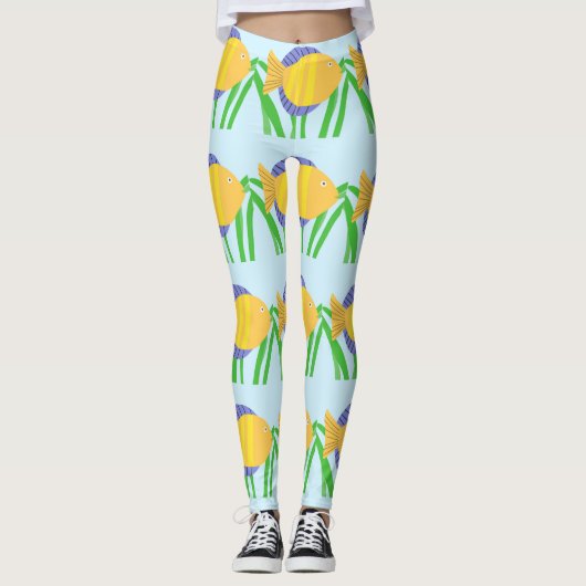 Mooie vissen schilderij kunst leggings (Voorkant)