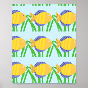 Mooie vissen schilderij kunst poster