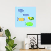 mooie vissen schilderij poster (Thuiskantoor)