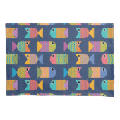 Mooie Vissenprint op Blauwe Achtergrond Kussensloop (Voorkant)