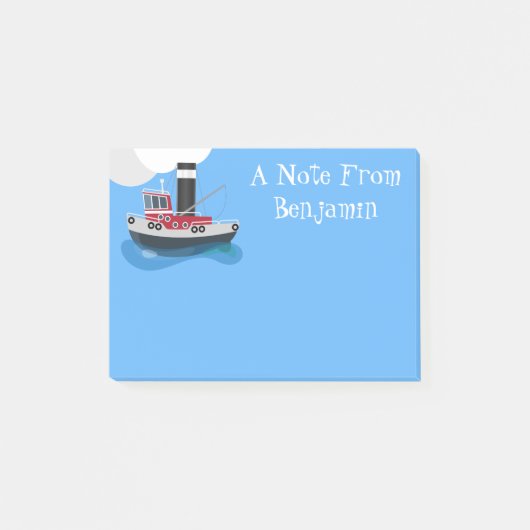 Mooie vissersboot cartoon illustratie post-it® notes (Voorkant)