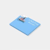 Mooie vissersboot cartoon illustratie post-it® notes (Schuin)
