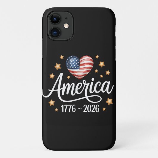 Mooie Vlag Hart 1776-2026 4 juli 250ste Case-Mate iPhone Case (Achterkant)