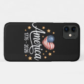 Mooie Vlag Hart 1776-2026 4 juli 250ste Case-Mate iPhone Case (Achterkant (horizontaal))
