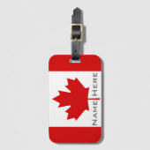Mooie vlag van Canada met monogram Bagagelabel (Voorkant (verticaal))