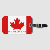 Mooie vlag van Canada met monogram Bagagelabel (Voorkant (horizontaal))