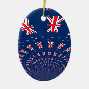 Mooie Vlag van Nieuw-Zeeland Kunstprint Ontwerp Keramisch Ornament