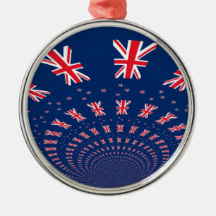Mooie Vlag van Nieuw-Zeeland Kunstprint Ontwerp Metalen Ornament