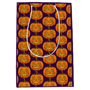 Mooie Vlammende Pompoen Halloween Favor Zak Medium Cadeauzakje