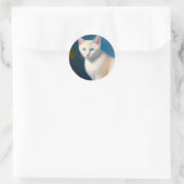 Mooie vlampunt Siamese kat Ronde Sticker (Tas)