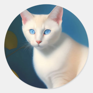Mooie vlampunt Siamese kat Ronde Sticker
