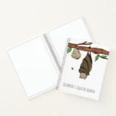Mooie Vleermuis Slaap Kinderen Kunst Schetsboek Notitieboek (Binnen)