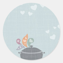 Mooie vleugels kookpot liefde cadeau label sticker