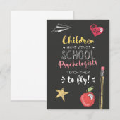 Mooie Vleugels Quote - School Psychologen Bedankkaart (Voorkant / Achterkant)